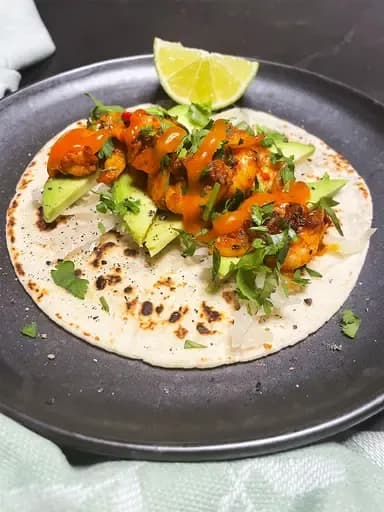 Spicy Garlic Prawn Tacos