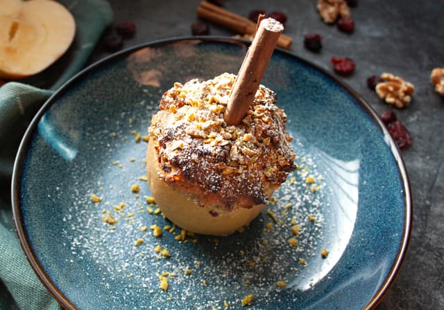 Warm Baked Apples Filled with Marzipan