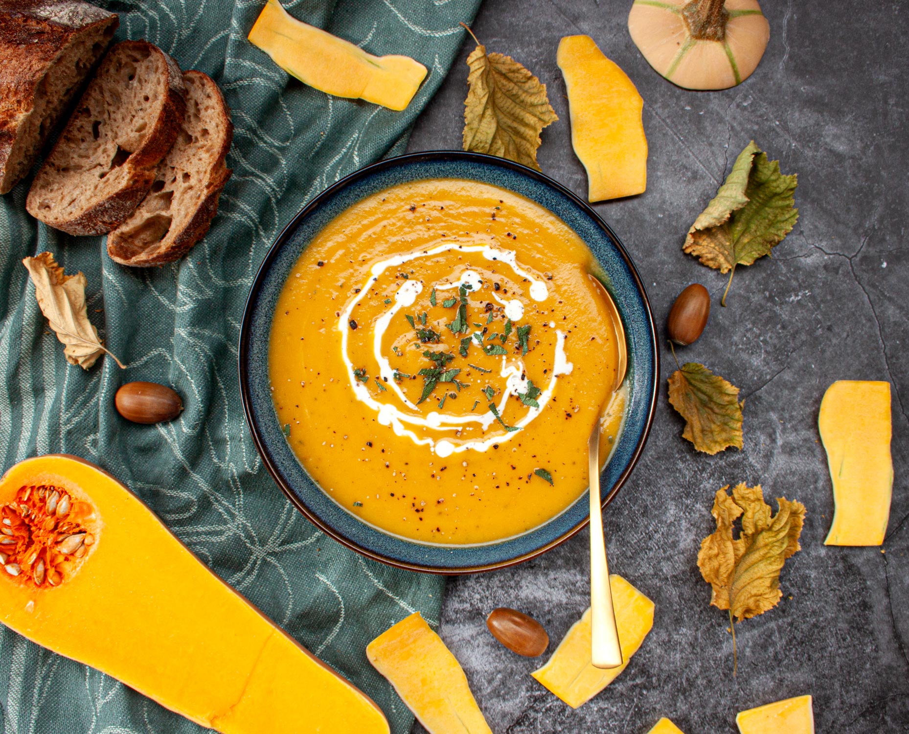Roasted Butternut Soup | Easy Quick Creamy Autumn Recipe